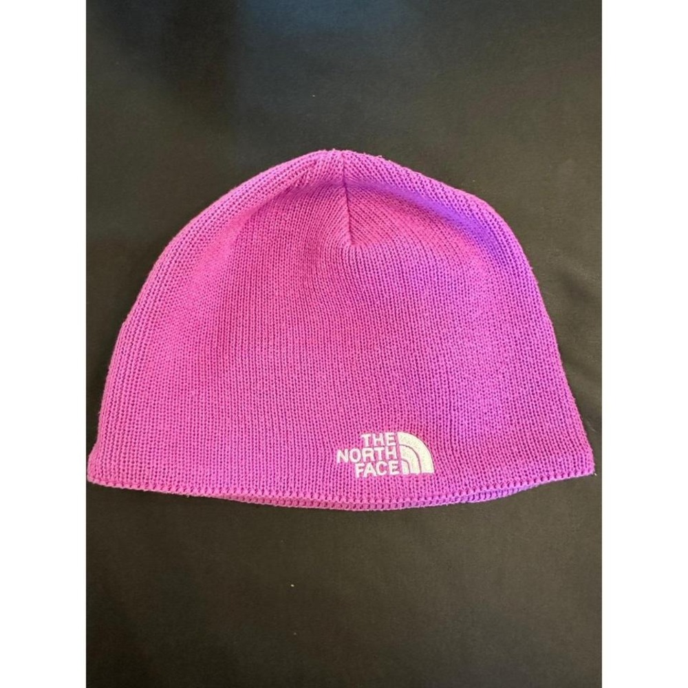 Kids North Face Knit Beanie Hat purple